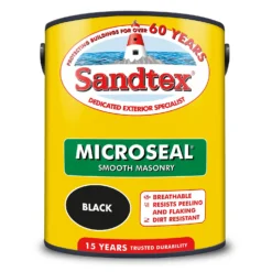 Sandtex® Ultra Smooth Masonry Paint Black - 5L -Home Decor Shop 12810261 1394871319047076