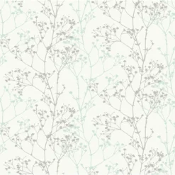 New Arrival 17 Grandeco Scandi Sprig Wallpaper - Grey & Teal