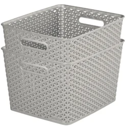 Curver My Style Large Rectangular Plastic Storage Basket - Grey - 18L -Home Decor Shop 12814518 1964832988641727