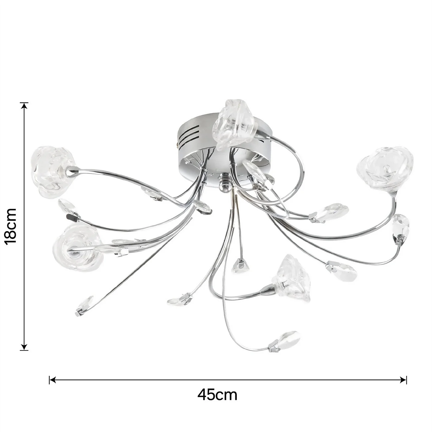 Flora 5 Lamp Semi-Flush Ceiling Light 7 Flora 5 Lamp Semi-Flush Ceiling Light - Image 7