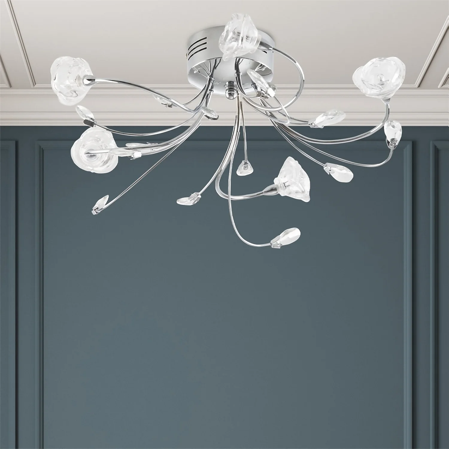 Flora 5 Lamp Semi-Flush Ceiling Light 1 Flora 5 Lamp Semi-Flush Ceiling Light
