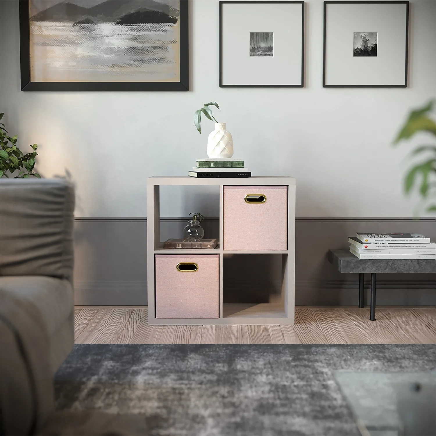 Clever Cube 2x2 Storage Unit - Grey Oak 2 Clever Cube 2x2 Storage Unit - Grey Oak - Image 2