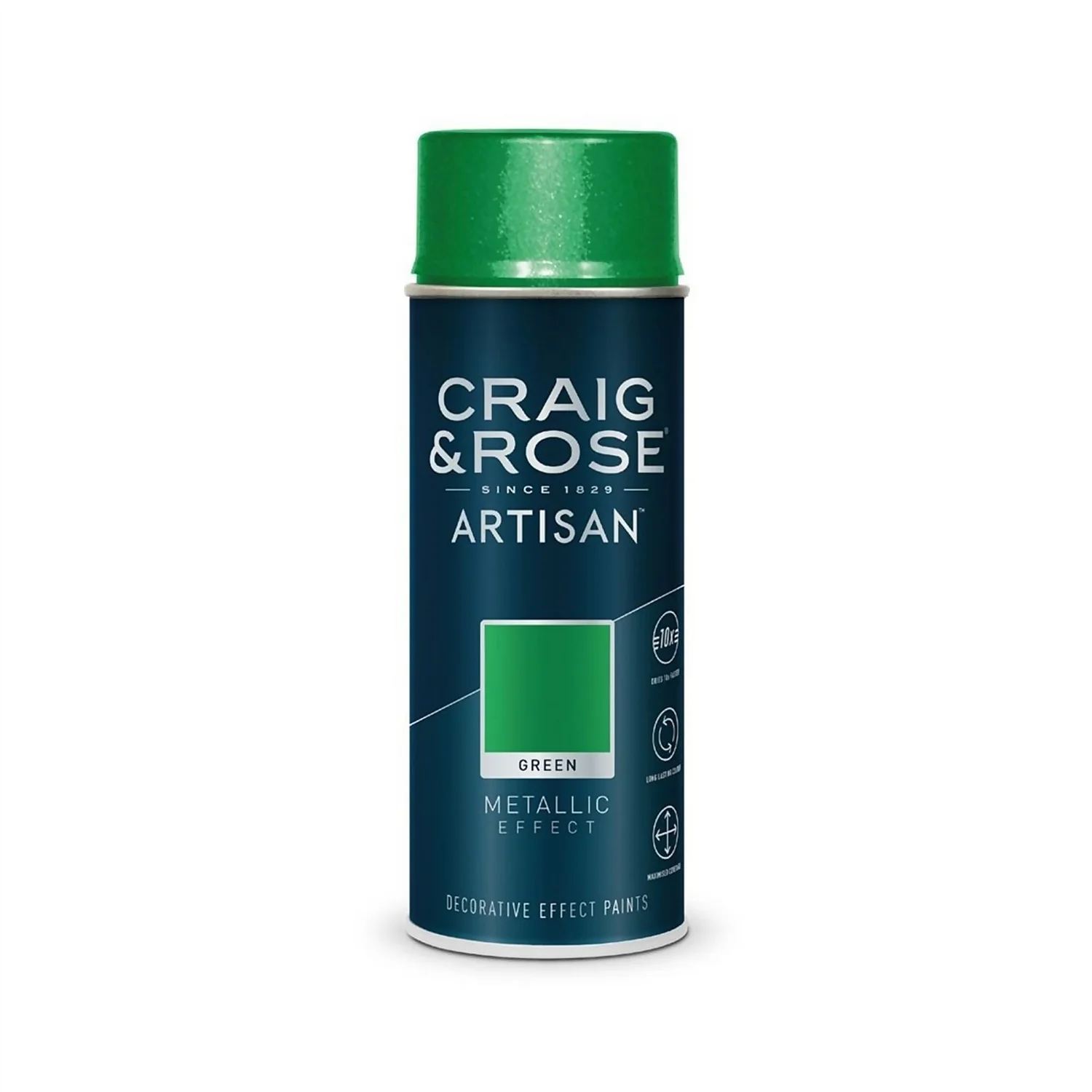 Craig & Rose Artisan Metallic Effect Spray Paint - Green - 400ml 1 Craig & Rose Artisan Metallic Effect Spray Paint - Green - 400ml