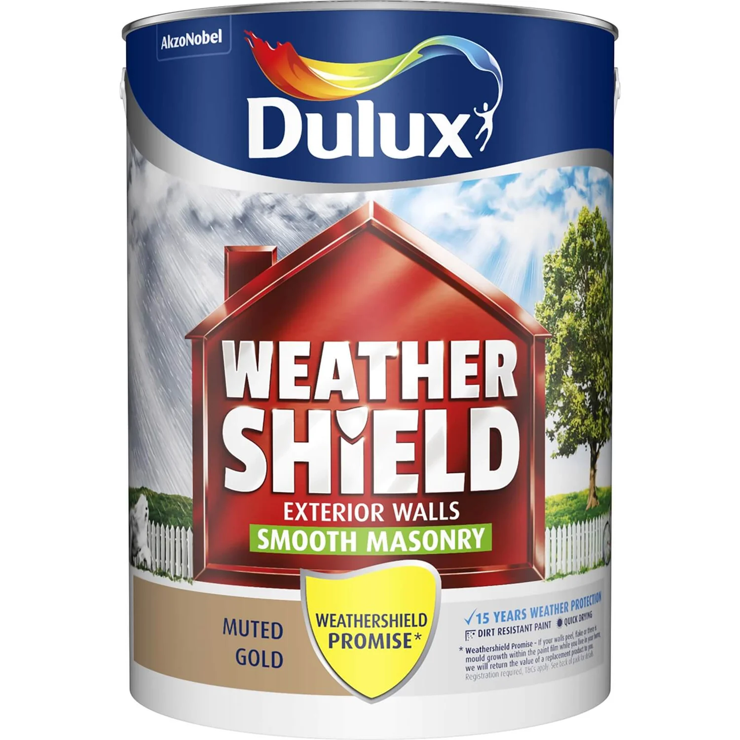 Dulux Weathershield Masonry Paint Muted Gold - 5L 1 Dulux Weathershield Masonry Paint Muted Gold - 5L