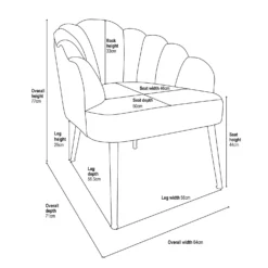 Sophia Scallop Occasional Chair - Blush -Home Decor Shop 12836665 1155014368372684