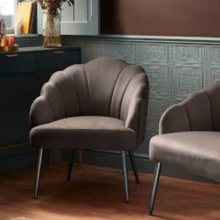 Sophia Scallop Occasional Chair - Grey -Home Decor Shop 12838886 5874940538167355