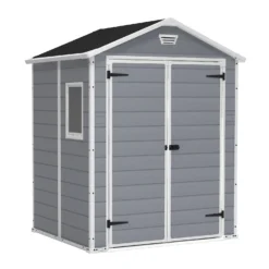 Home Decor Shop 22 Keter Manor 6 X 5ft Outdoor Plastic Garden Storage Shed - Grey