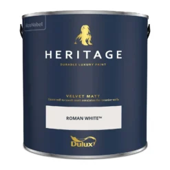 Dulux Heritage Matt Emulsion Paint Roman White - 2.5L -Home Decor Shop 12881985 2784843785432153