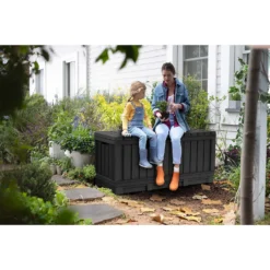 Keter Kentwood Outdoor Garden Storage Box 350L - Graphite -Home Decor Shop 12885762 2124899008544693