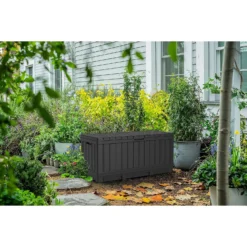 Keter Kentwood Outdoor Garden Storage Box 350L - Graphite -Home Decor Shop 12885762 3464899008568981