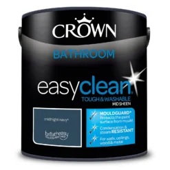 Crown Easyclean® Mouldguard+ Bathroom Mid Sheen Washable Multi Surface Paint Midnight Navy® - 2.5L -Home Decor Shop 12886764 2094853415810933