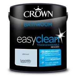 Crown Easyclean® Mouldguard+ Bathroom Mid Sheen Washable Multi Surface Paint Platinum® - 2.5L 13 Crown Easyclean® Mouldguard+ Bathroom Mid Sheen Washable Multi Surface Paint Platinum® - 2.5L -Home Decor Shop 12886770 6954853415925305