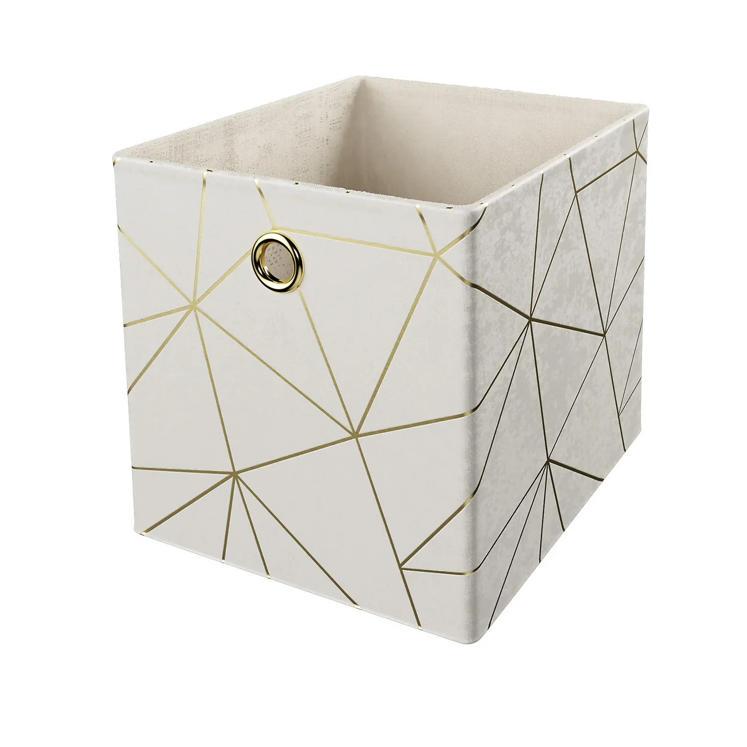 Clever Cube Velvet Geometric Insert - Cream & Gold 1 Clever Cube Velvet Geometric Insert - Cream & Gold
