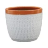 House Beautiful 2 Tone Orange Rim Egg Pot - 31cm