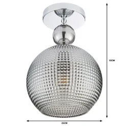 Safi Glass Flush Pendant - Chrome Smoke 9 Safi Glass Flush Pendant - Chrome Smoke -Home Decor Shop 13208300 4934909895138631