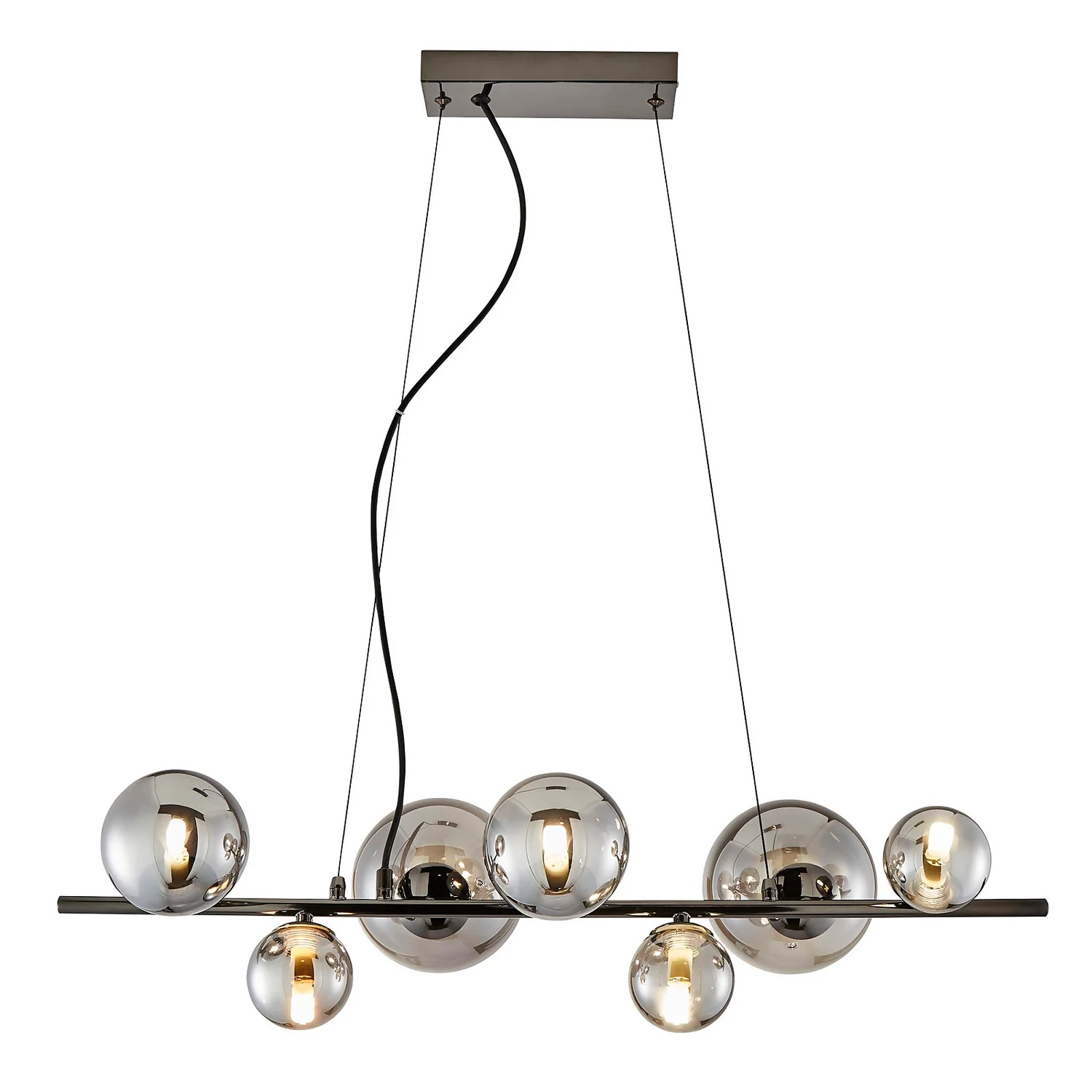 Orb II 7 Light Diner Pendant - Black Chrome Smoke 2 Orb II 7 Light Diner Pendant - Black Chrome Smoke - Image 2
