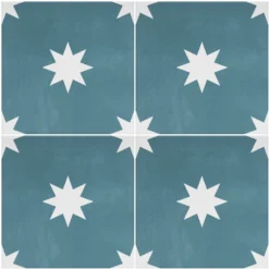 Country Living Starry Skies Peacock Teal Porcelain Wall & Floor Tile - 200 X 200mm - 0.52sqm Pack 10 Country Living Starry Skies Peacock Teal Porcelain Wall & Floor Tile - 200 X 200mm - 0.52sqm Pack -Home Decor Shop 13220582 1524916607678903