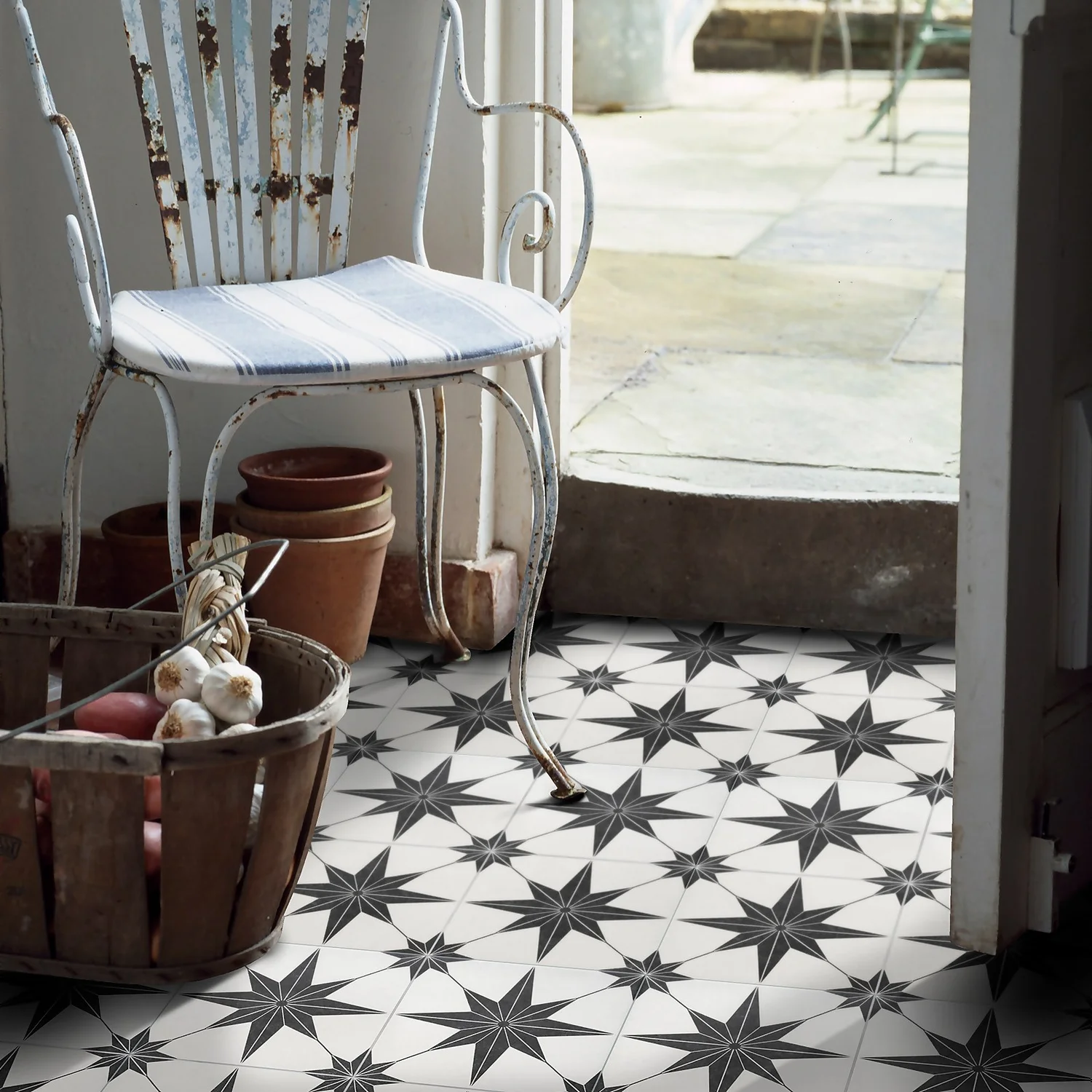 Country Living Starry Skies White Light Porcelain Floor & Wall Tile 1.42sqm Pack - 450x450mm 1 Country Living Starry Skies White Light Porcelain Floor & Wall Tile 1.42sqm Pack - 450x450mm