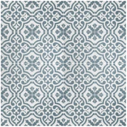 Fiore Teal / White Victorian Pre-scored Porcelain Wall & Floor Tile 450 X 450mm - 1.42sqm Pack -Home Decor Shop 13220597 1194916349962280
