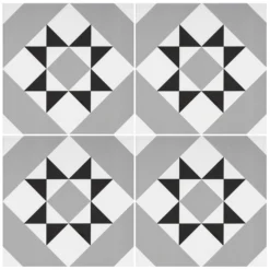 Fiore Diamond Black Porcelain Wall & Floor Tile 200 X 200mm - 0.52sqm Pack -Home Decor Shop 13220601 7764916348340978