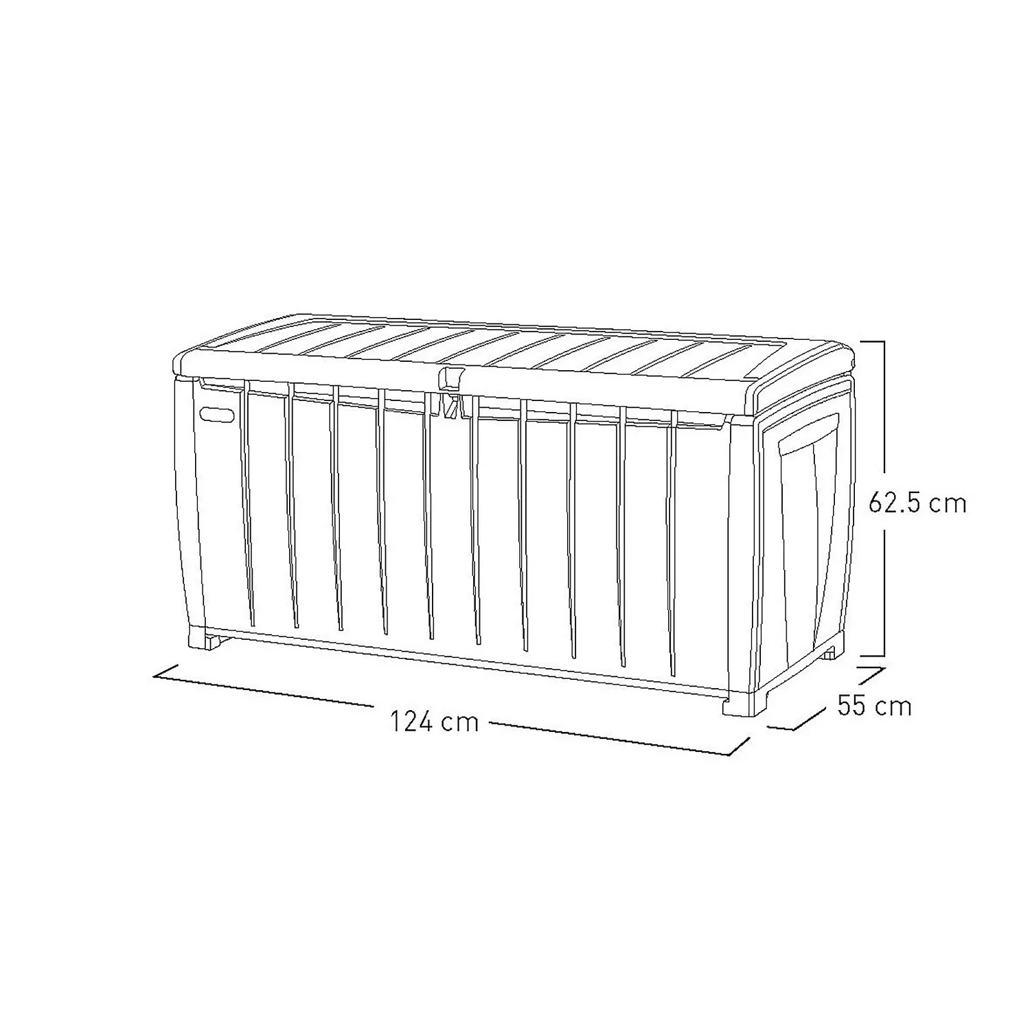 Keter Ace Outdoor Garden Storage Box 124 X 55 X 62.5 Cm - Grey And Black 9 Keter Ace Outdoor Garden Storage Box 124 X 55 X 62.5 Cm - Grey And Black - Image 9