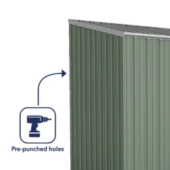 Absco 10 X 5ft Space Saver Metal Pent Shed - Green -Home Decor Shop 13440844 2034929185692095