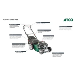 Atco 139cc Classic 18S Petrol Lawn Mower - 46cm 12 Atco 139cc Classic 18S Petrol Lawn Mower - 46cm -Home Decor Shop 13483565 1664929335782785