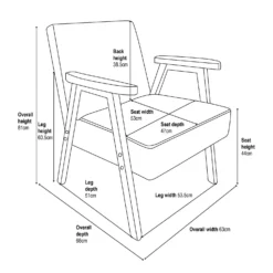 Alex Mid Century Armchair - Ochre -Home Decor Shop 13514419 1045061732415674