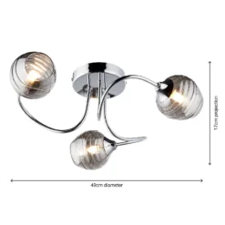 Marple 3 Light Semi Flush Ceiling Light - Chrome & Smoke -Home Decor Shop 13645383 1284956789790284