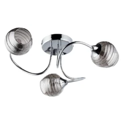Marple 3 Light Semi Flush Ceiling Light - Chrome & Smoke -Home Decor Shop 13645383 5784956789676422