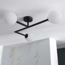 Hawkhill Bathroom Semi Flush Light - 3lt Black 12 Hawkhill Bathroom Semi Flush Light - 3lt Black -Home Decor Shop 13794230 1324957104723984