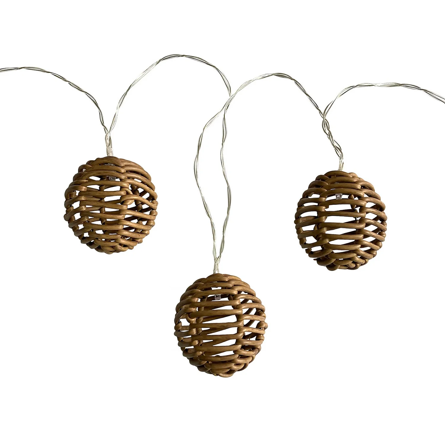 Homebase Edit 10 Brown Rattan Solar String Lights 2 Homebase Edit 10 Brown Rattan Solar String Lights - Image 2