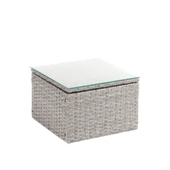 Alexandria Rattan Effect Garden Corner Sofa Set - Ash Grey -Home Decor Shop 13971225 7715022704506515