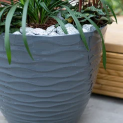 Wave Pot Charcoal - 33cm -Home Decor Shop 13973616 9385011239920412
