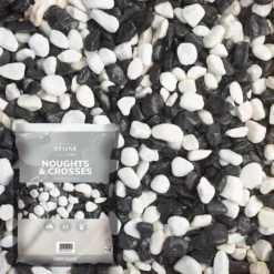 Stylish Stone Noughts & Crosses Decorative Pebbles Midi Bag