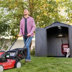 Lifetime 7x7ft Outdoor Storage Shed - Rough-Cut Grey -Home Decor Shop 13997403 1125000054921586