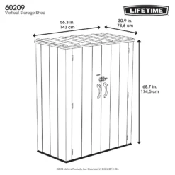 LIFETIME 1500L Vertical Storage Shed - Rough-Cut Brown -Home Decor Shop 13997404 6944999835363736