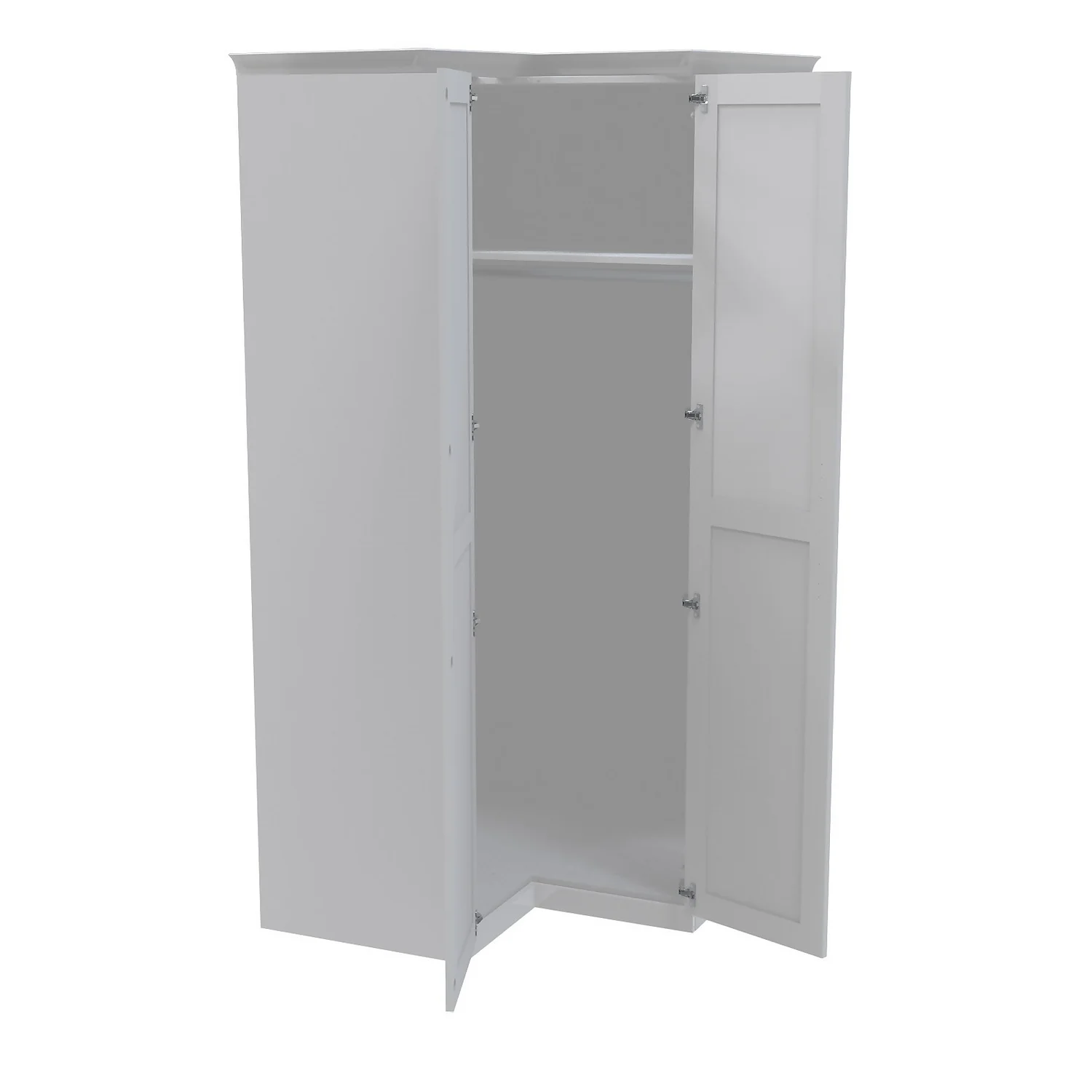 House Beautiful Realm Fitted Look Corner Wardrobe, White Carcass - White Shaker Doors (W) 1103mm X (H) 2256mm 2 House Beautiful Realm Fitted Look Corner Wardrobe, White Carcass - White Shaker Doors (W) 1103mm X (H) 2256mm - Image 2