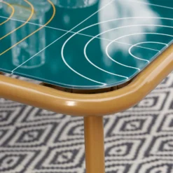 Omari Metal Garden Corner Sofa Set - Teal & Gold -Home Decor Shop 14005699 2305022704523750