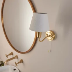 Naim Bathroom Wall Light - Brass Effect -Home Decor Shop 14301821 6125038439634714