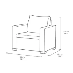 Keter California 2 Seater Outdoor Balcony Deluxe Garden Furniture Set - Graphite With Grey Cushions -Home Decor Shop 14539592 1535041802417805