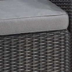 Keter California 2 Seater Outdoor Balcony Deluxe Garden Furniture Set - Graphite With Grey Cushions -Home Decor Shop 14539592 2095041802288703